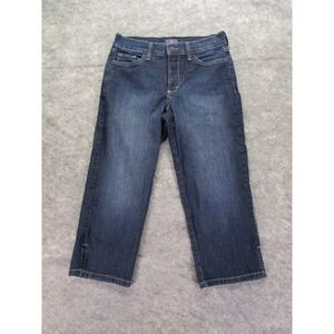 NYDJ Jeans Womens 6 Blue Crop Stretch Denim Lift Tuck Technology Made in USA
